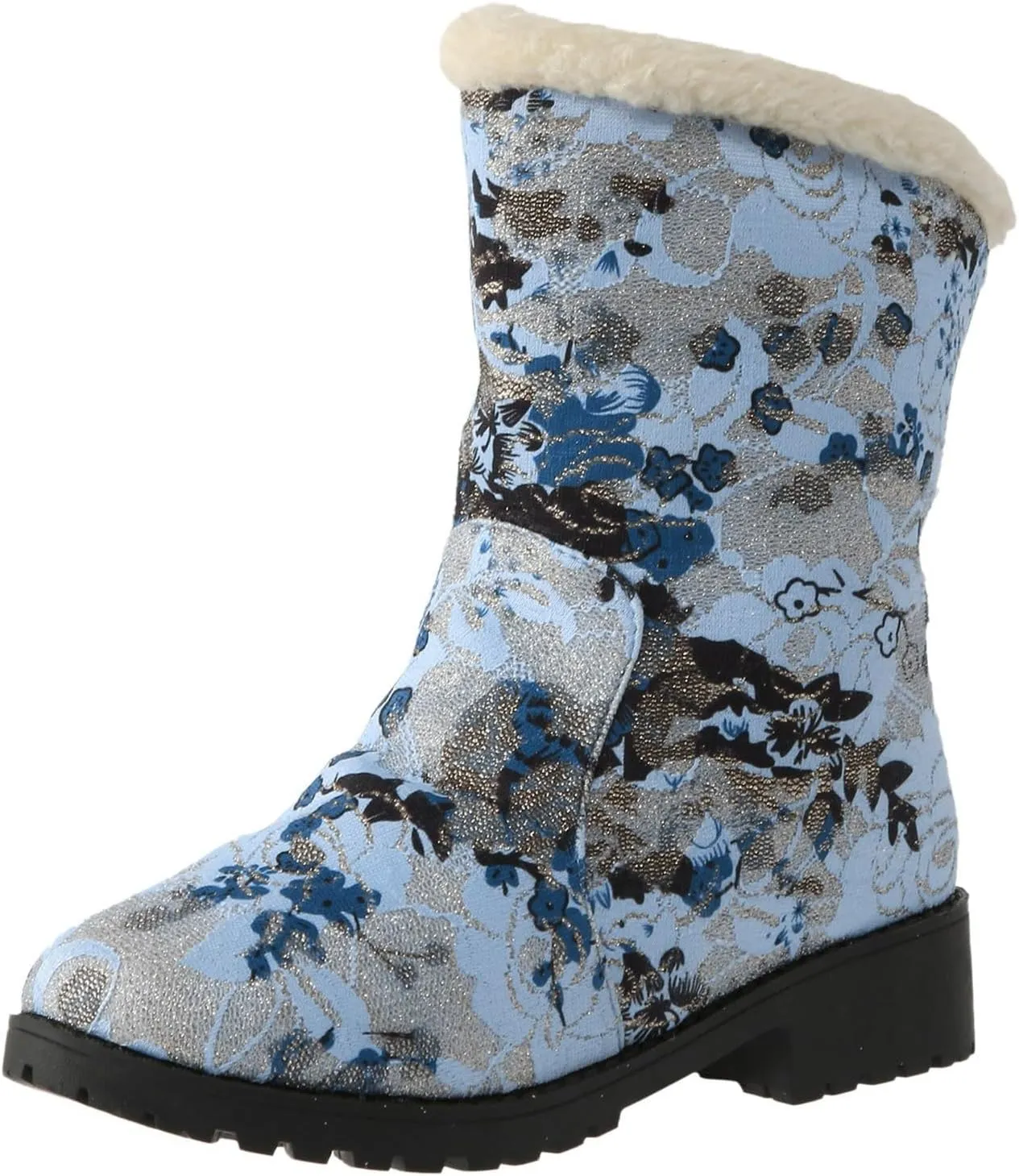 Snow Boots for Women Platform Boots for Women Comfy Trendy Large Size Chunky Heel Padded Printed Warm Casual Snow Boots