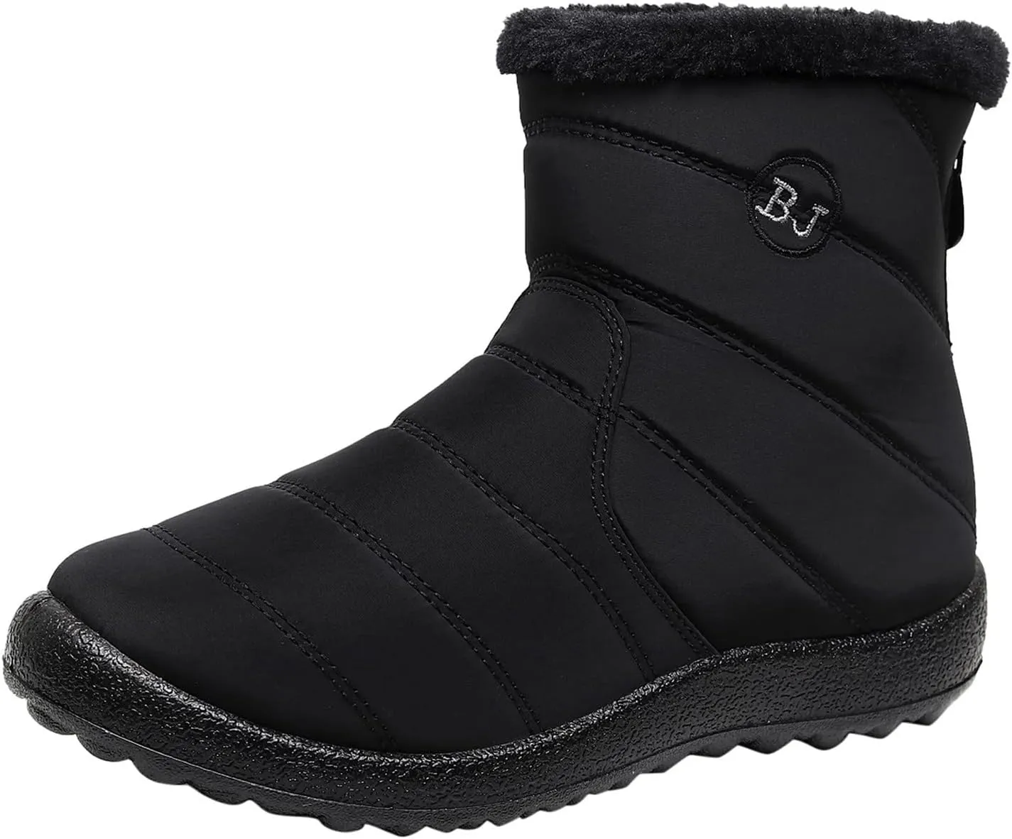Snow Boots Women,Womens Warm Fur Lined Winter Snow Boots Waterproof Anti-Slip Ankle Boots Outdoor Booties Comfortable Walking Shoes for Women Flat Sneakers with Zipper