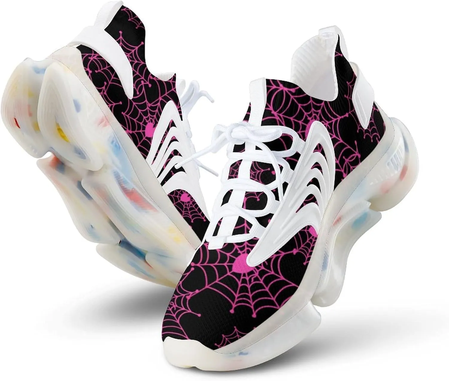 Spider Web Heart-shaped Mens Sneakers Running Shoes Lightweight Athletic Shoes for Jogging Walking Gym