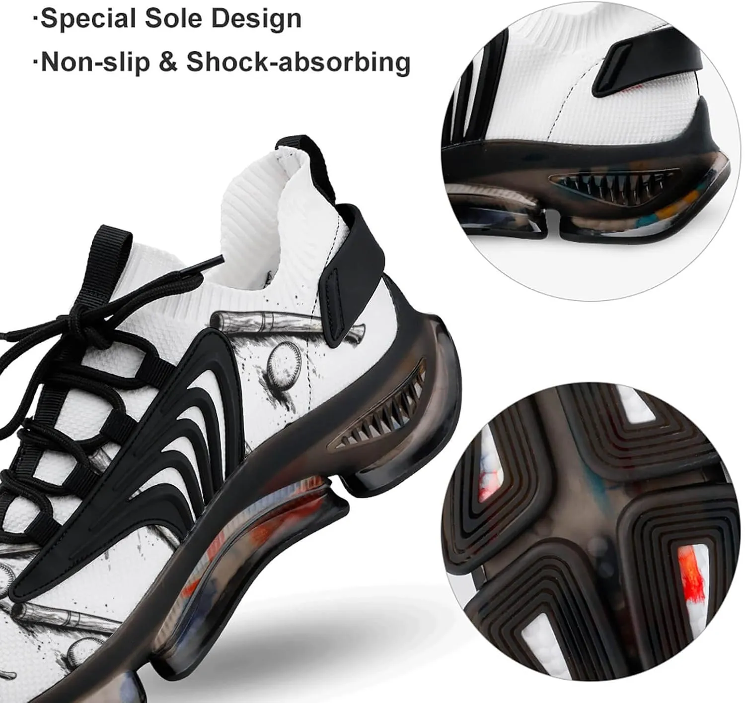 Sports Baseball Baseball Bat Mens Sneakers Running Shoes Lightweight Athletic Shoes for Jogging Walking Gym