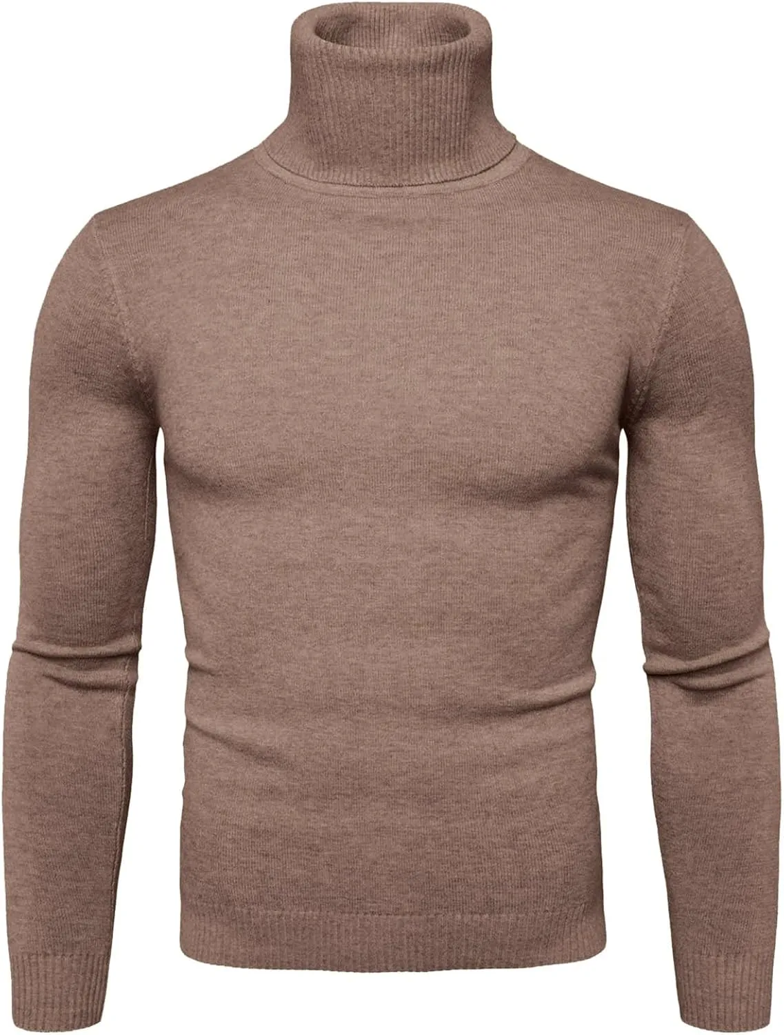 Sweaters for Men Men's Solid Long Sleeve Ribbed Slim Fit Baselayer Knitted Pullover Turtleneck Sweater T-Shirts Shirts