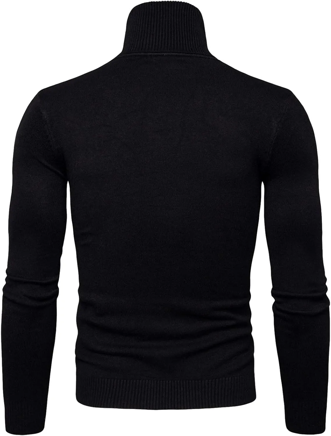 Sweaters for Men Men's Solid Long Sleeve Ribbed Slim Fit Baselayer Knitted Pullover Turtleneck Sweater T-Shirts Shirts