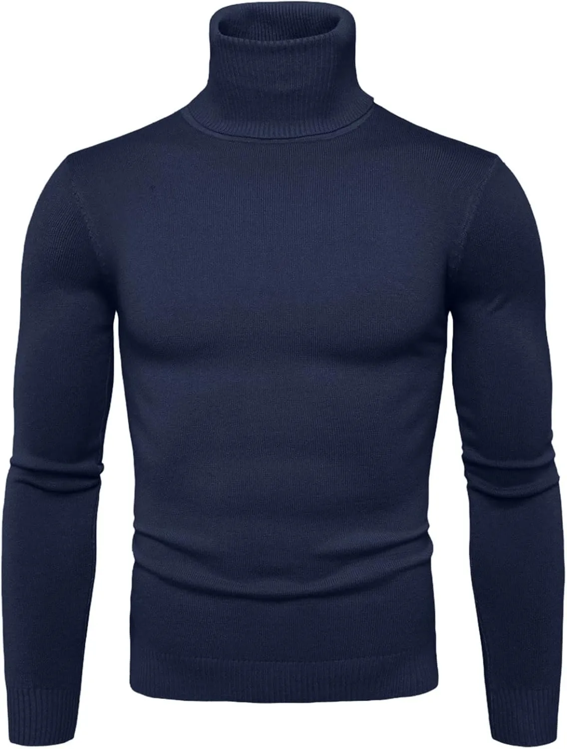 Sweaters for Men Men's Solid Long Sleeve Ribbed Slim Fit Baselayer Knitted Pullover Turtleneck Sweater T-Shirts Shirts