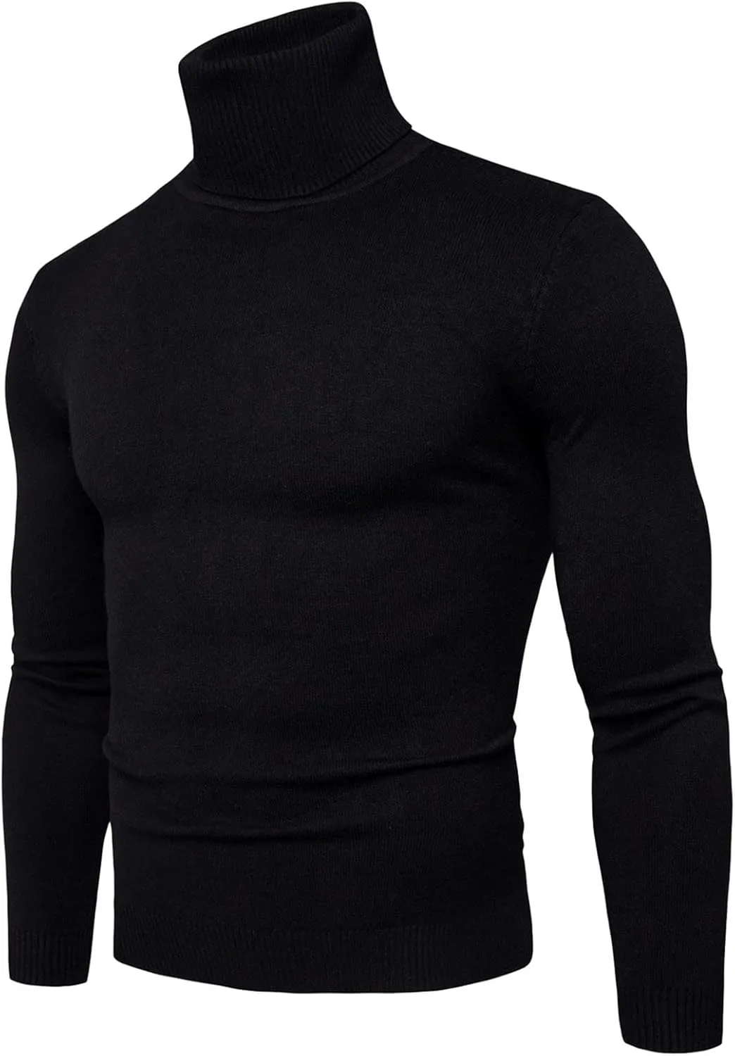 Sweaters for Men Men's Solid Long Sleeve Ribbed Slim Fit Baselayer Knitted Pullover Turtleneck Sweater T-Shirts Shirts