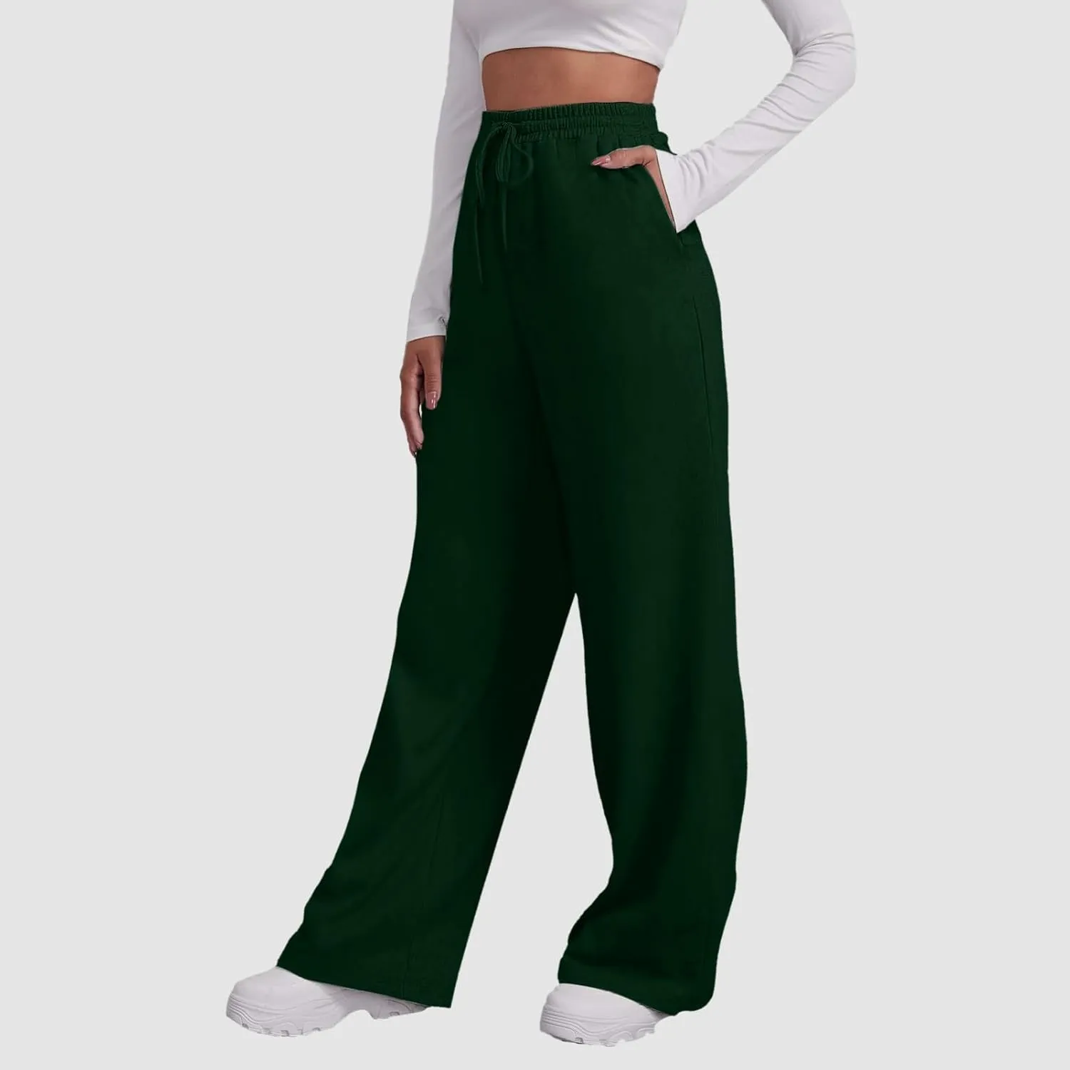 Sweatpants for Women Casual Wide Leg Pants Jogging Yoga Pants Pajama Lounge Pants Fall Warm Fleece Pants
