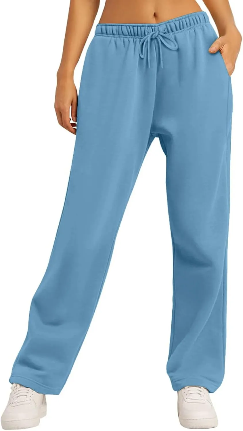 Sweatpants for Women Casual Wide Leg Pants Jogging Yoga Pants Pajama Lounge Pants Fall Warm Fleece Pants