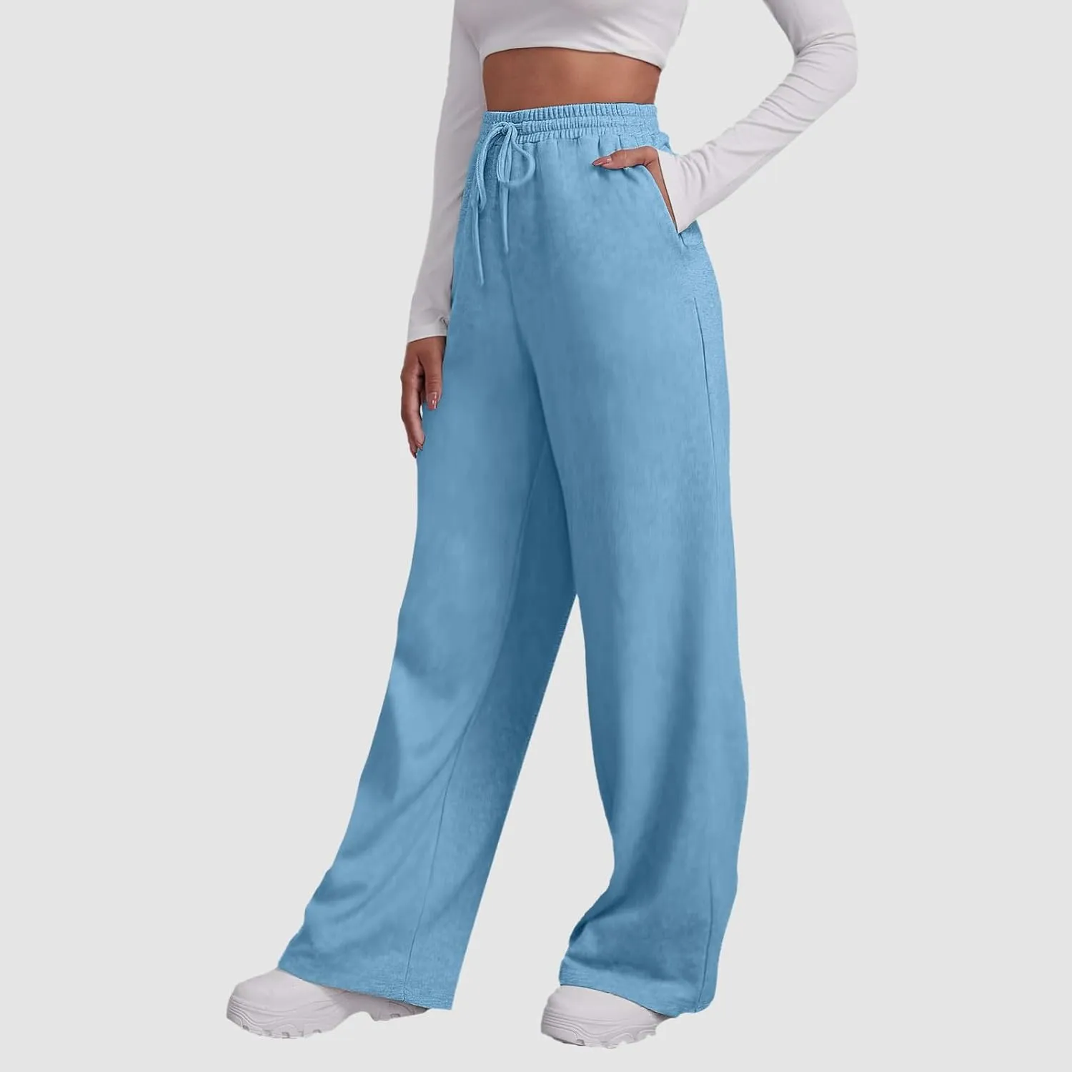 Sweatpants for Women Casual Wide Leg Pants Jogging Yoga Pants Pajama Lounge Pants Fall Warm Fleece Pants