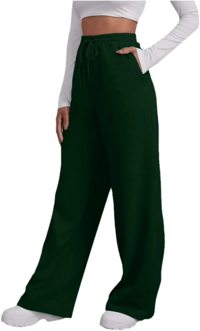 Sweatpants for Women Casual Wide Leg Pants Jogging Yoga Pants Pajama Lounge Pants Fall Warm Fleece Pants