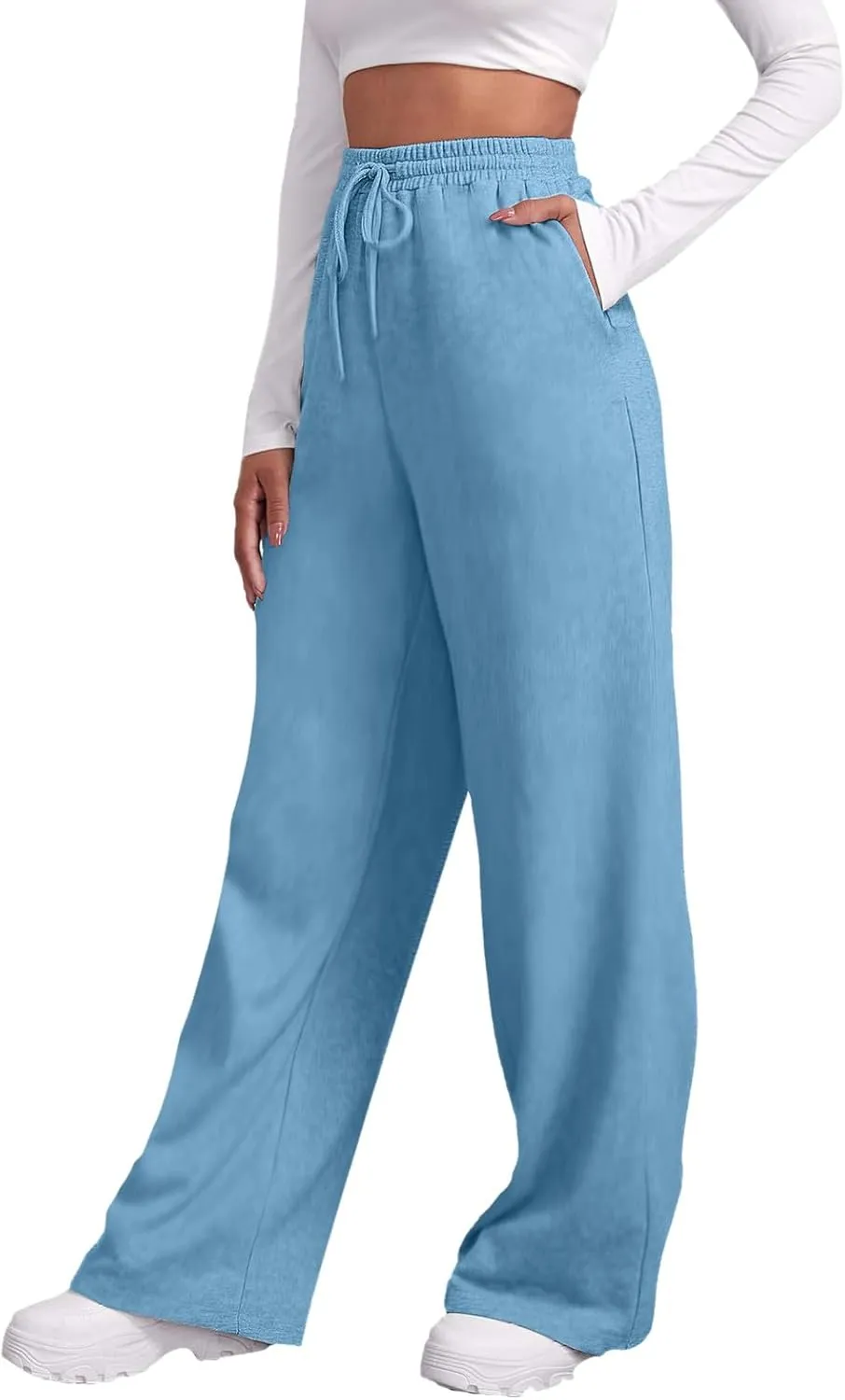 Sweatpants for Women Casual Wide Leg Pants Jogging Yoga Pants Pajama Lounge Pants Fall Warm Fleece Pants