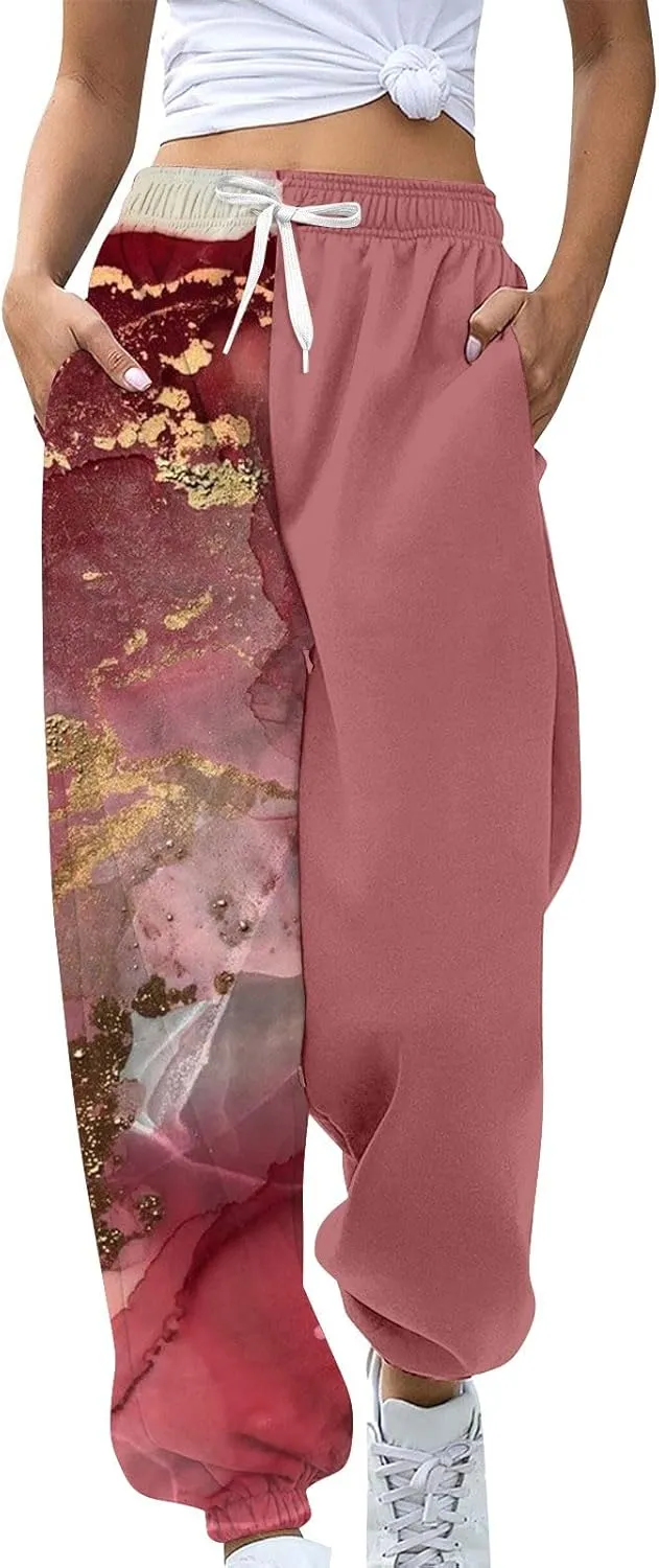 Sweatpants Women Joggers Pants Workout High Waisted Yoga Pants with Pockets French Lounge Pants for Women
