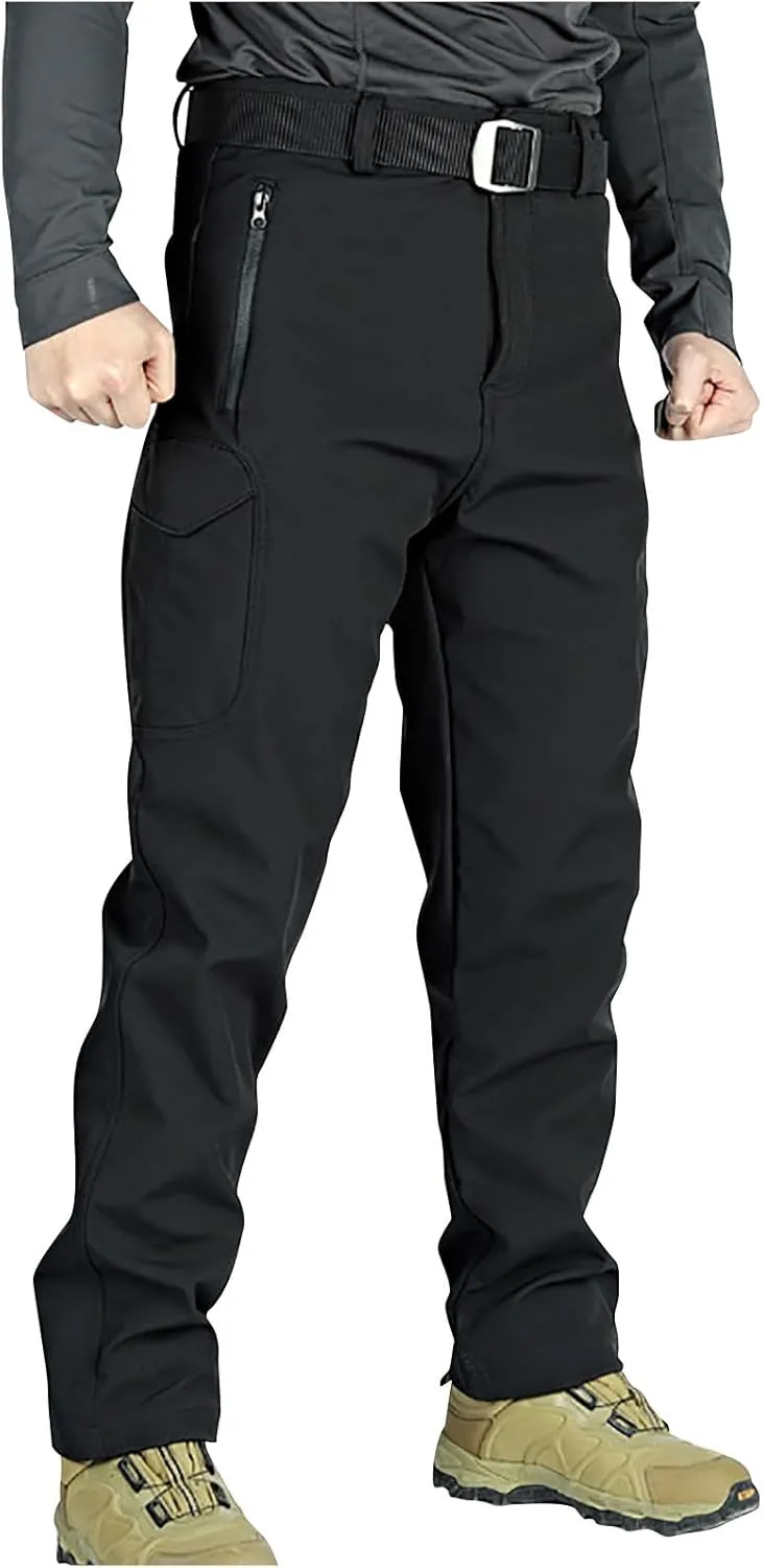 Tactical Gear for Men, Men's Ripstop Military Combat Cargo Pants Multi Pockets Fleece Lined Lightweight Outdoor Work Pants