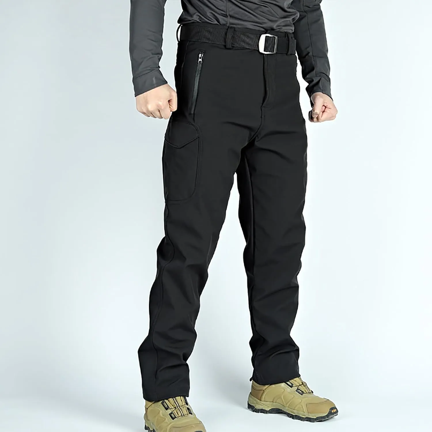 Tactical Gear for Men, Men's Ripstop Military Combat Cargo Pants Multi Pockets Fleece Lined Lightweight Outdoor Work Pants