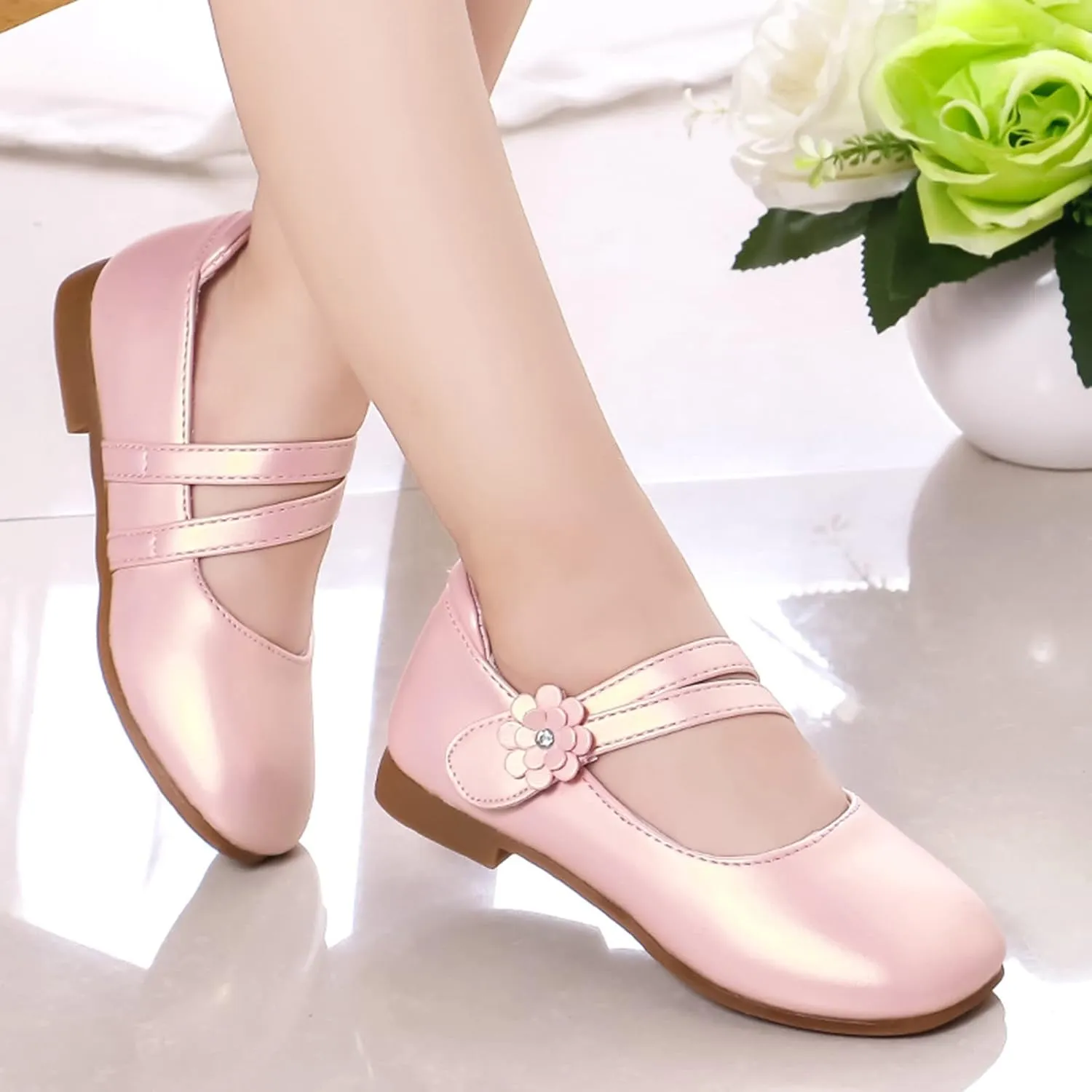 Toddle Shoes Girl Shoes Small Leather Shoes Single Shoes Children Dance Shoes Girls Performance Shoes Youth Wedges