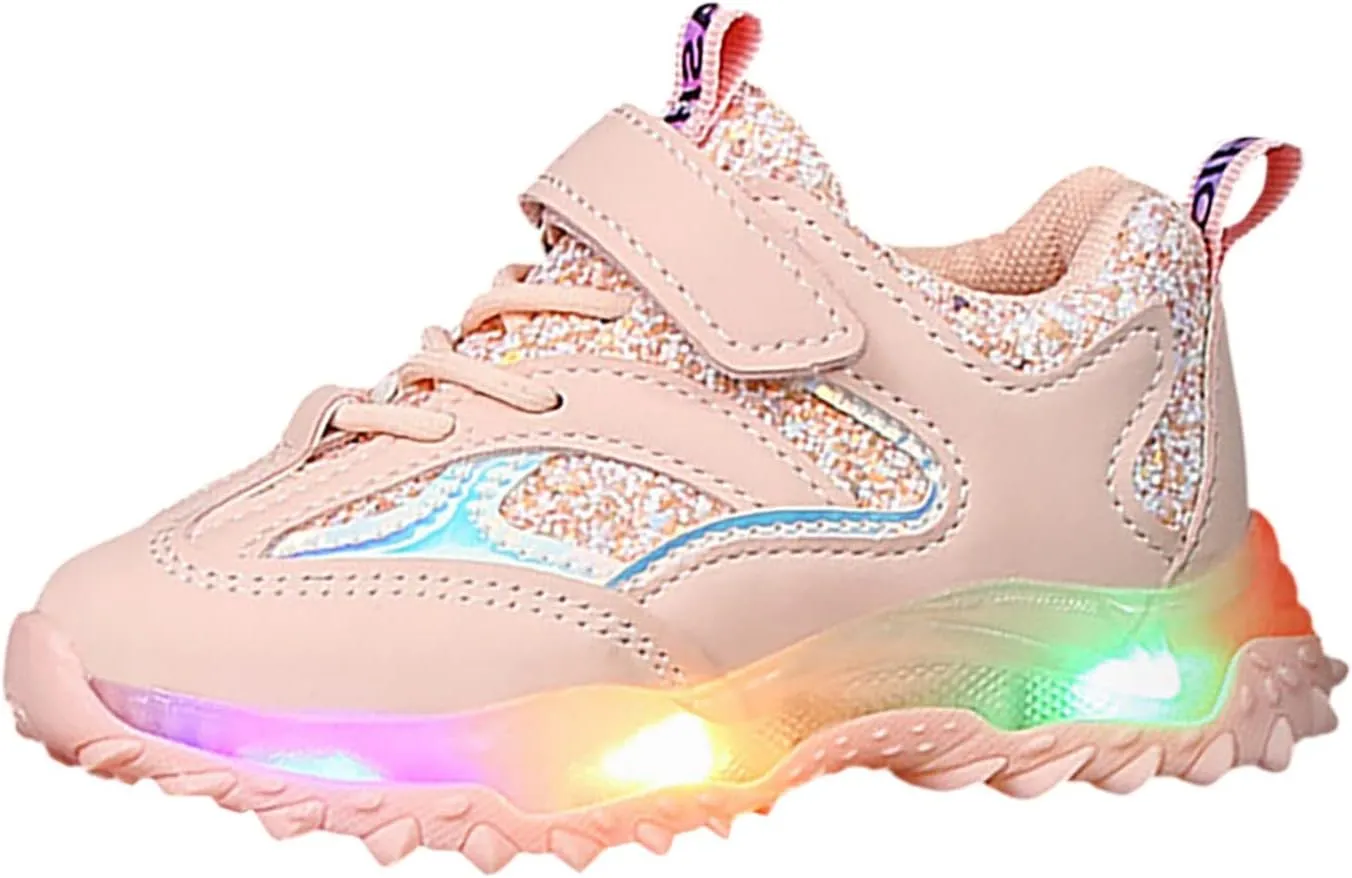 Toddler Baby Boys Girls Sneakers LED Light Up Shoes Comfortable Breathable Non Slip Walking Running Sport Shoes