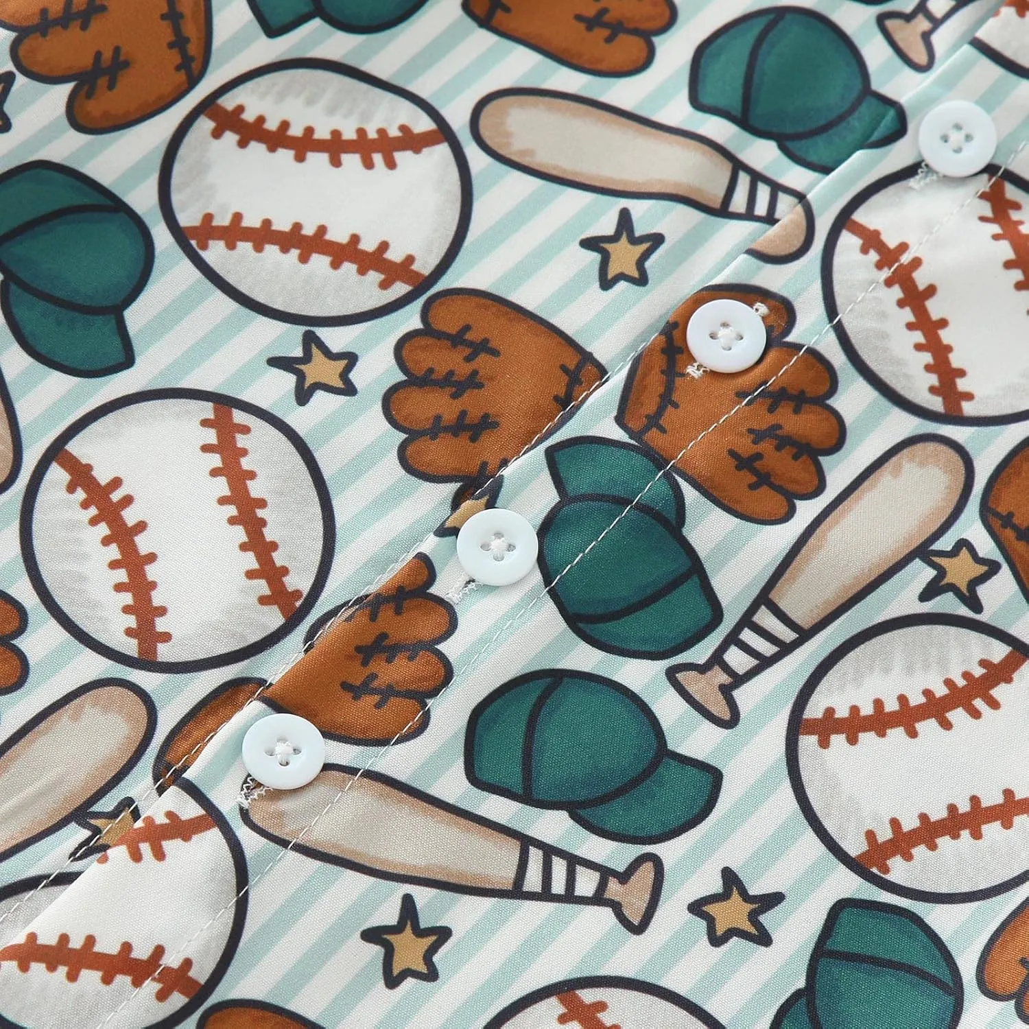 Toddler Boys Short Sleeve Cartoon Baseball Prints Gentleman T Shirt Tops Kids