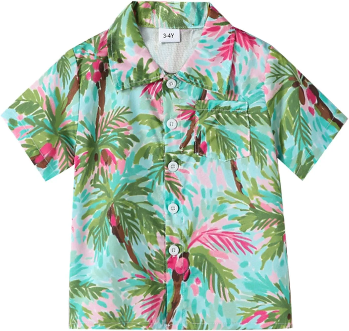 Toddler Boys Short Sleeve Leaf Prints Beach Gentleman T Shirt Tops Tshirt