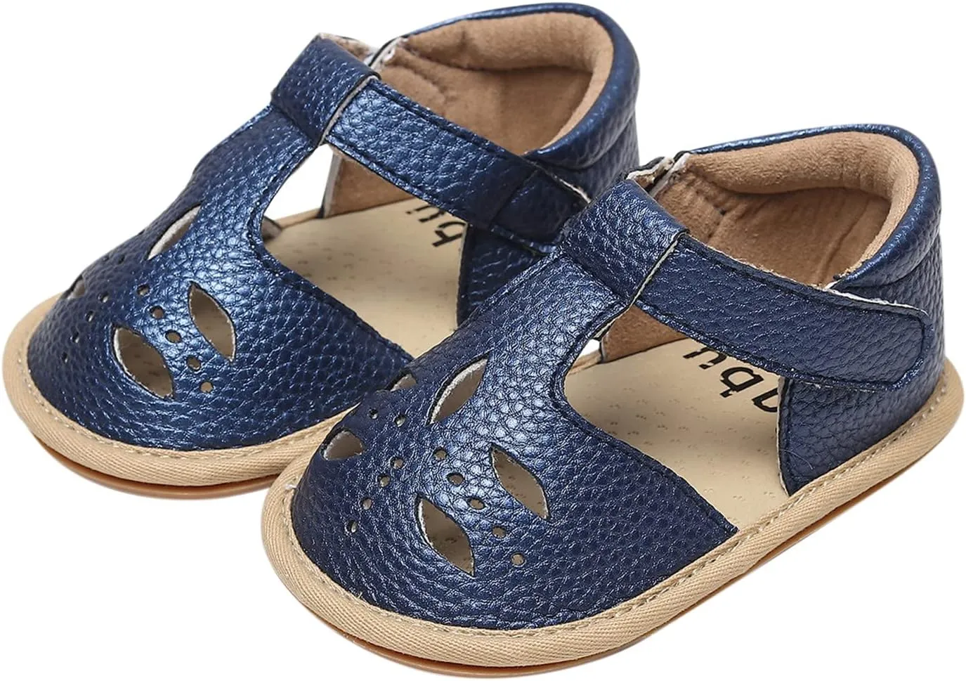 Toddler Cotton Leather Wide Sandals Flat Trendy Summer Shoes Baby Boys Girls Ankle Closed Toe Slip On Sandals Light