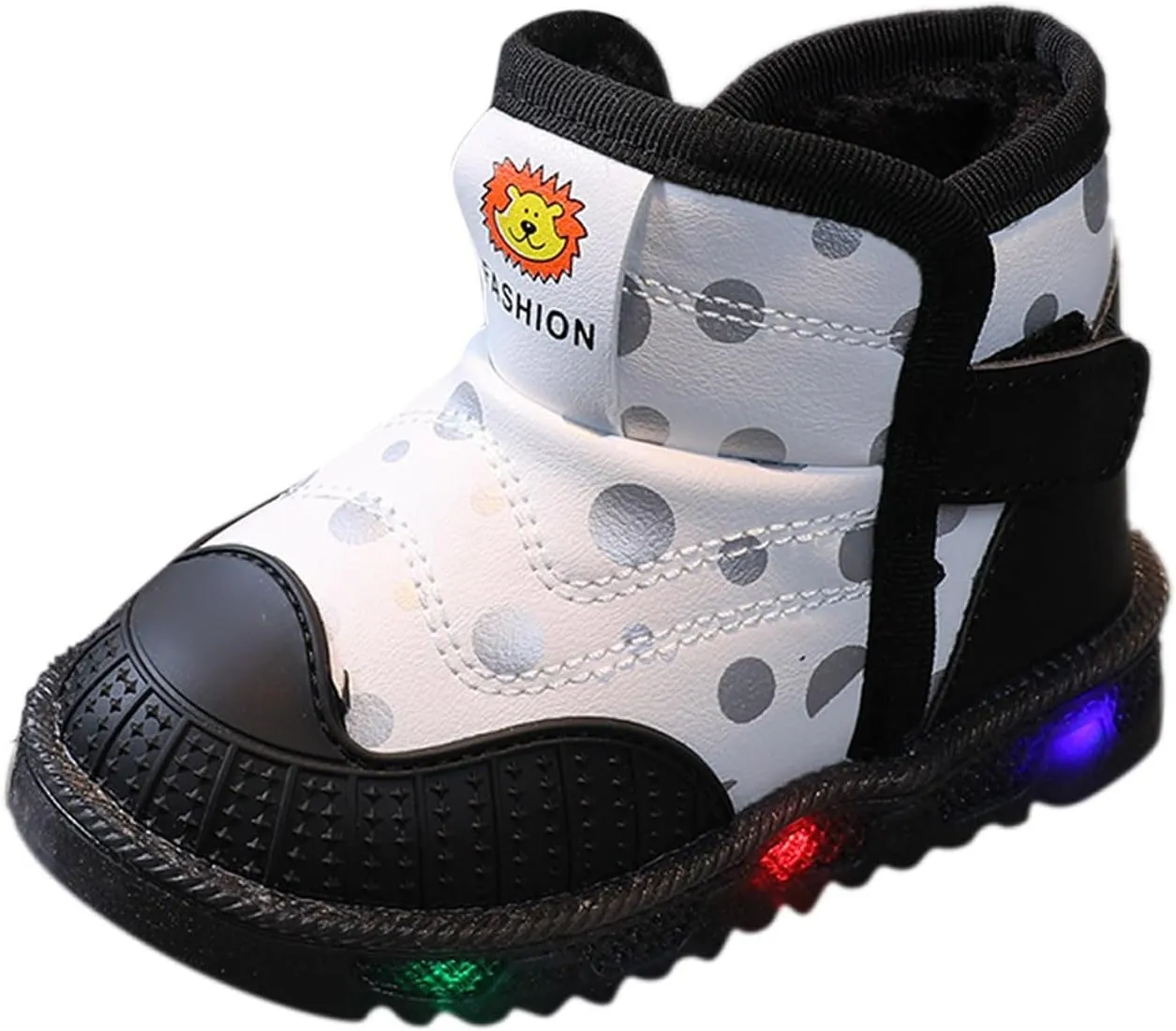 Toddler Light Up Booties Baby Girls Boys Flat aterproof Boots Newborn Slip On artoon Sneaker First Walking Shoes