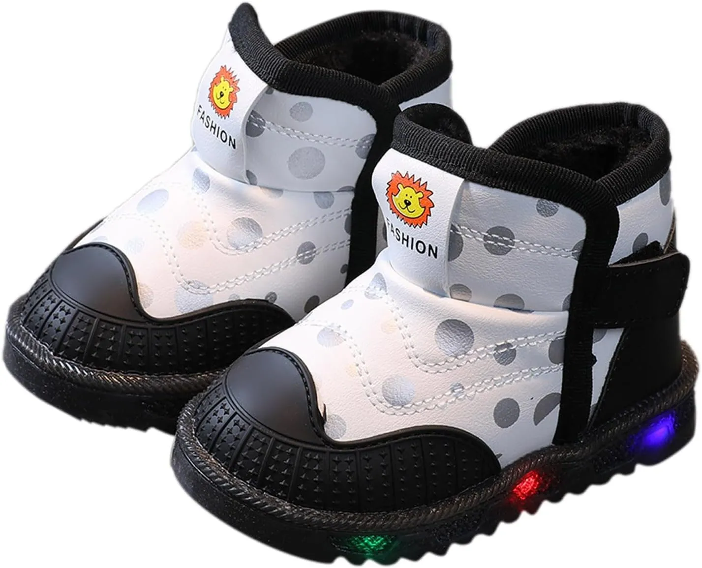Toddler Light Up Booties Baby Girls Boys Flat aterproof Boots Newborn Slip On artoon Sneaker First Walking Shoes
