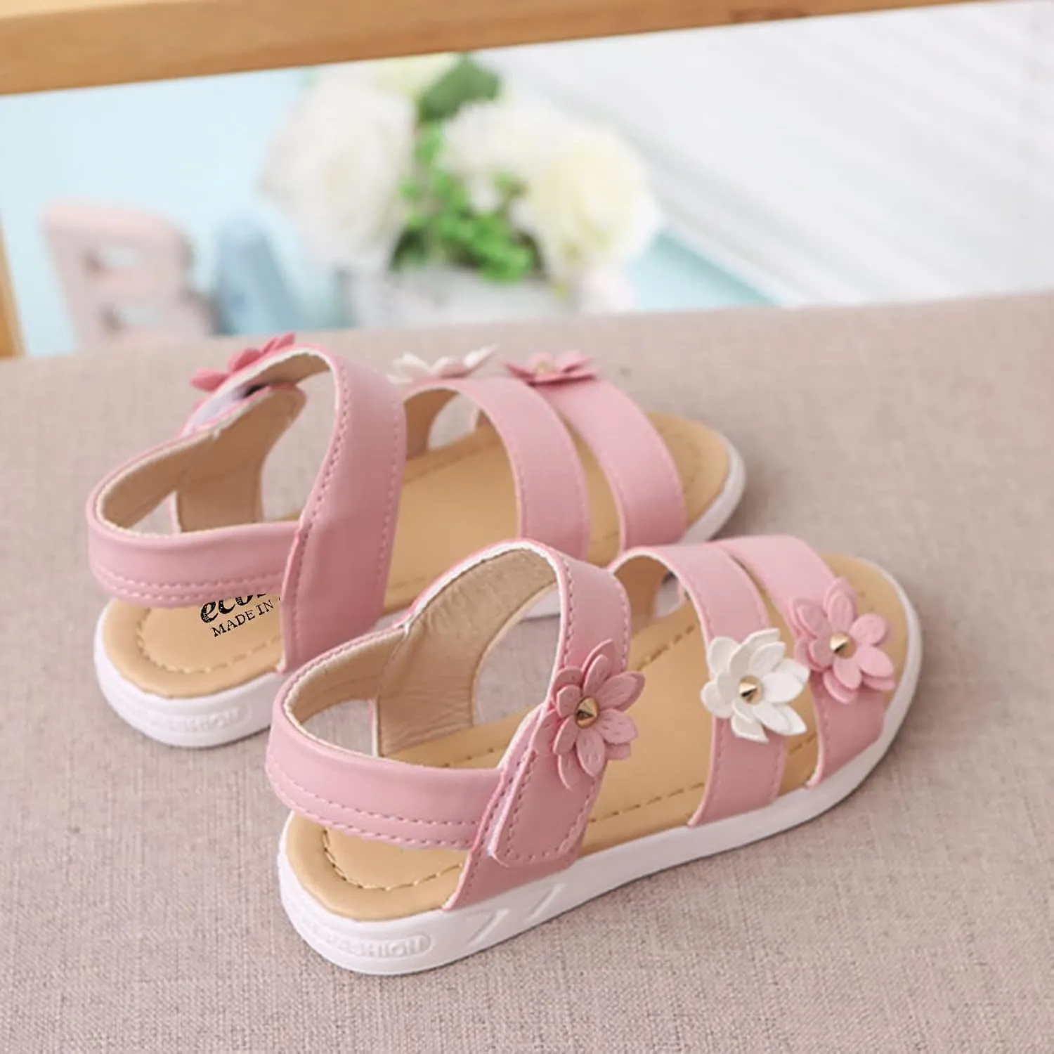 Toddler Slip on Shoes Girls Shoes Toddler Non-Slip Baby Cross Rubber Kids Flower Toddler Girl Fringe Sandals