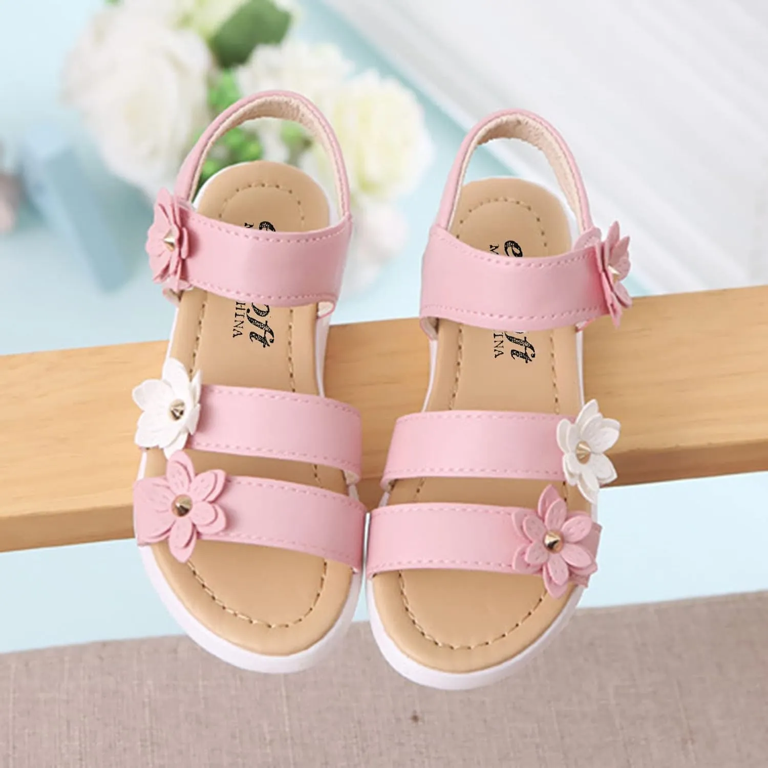 Toddler Slip on Shoes Girls Shoes Toddler Non-Slip Baby Cross Rubber Kids Flower Toddler Girl Fringe Sandals
