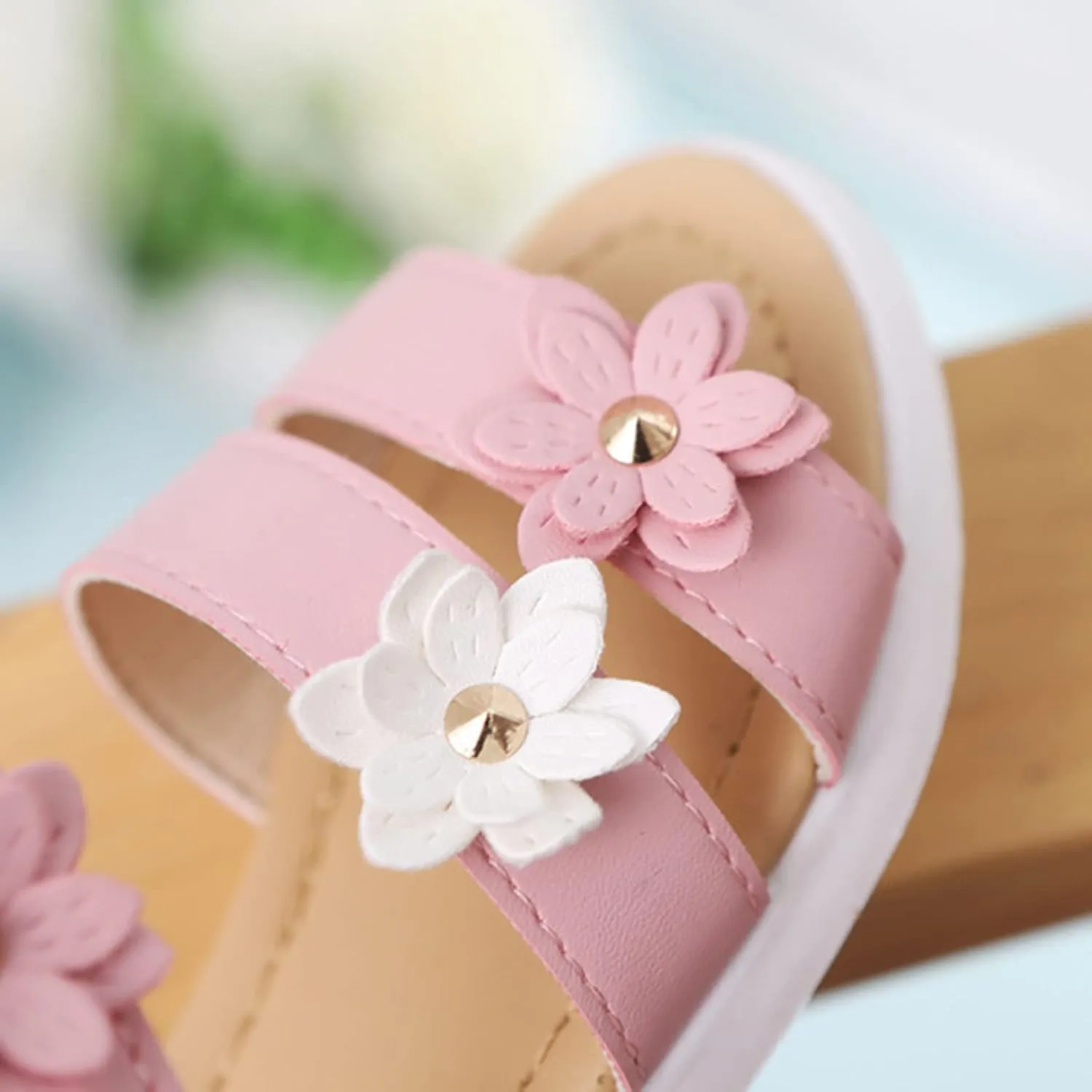 Toddler Slip on Shoes Girls Shoes Toddler Non-Slip Baby Cross Rubber Kids Flower Toddler Girl Fringe Sandals