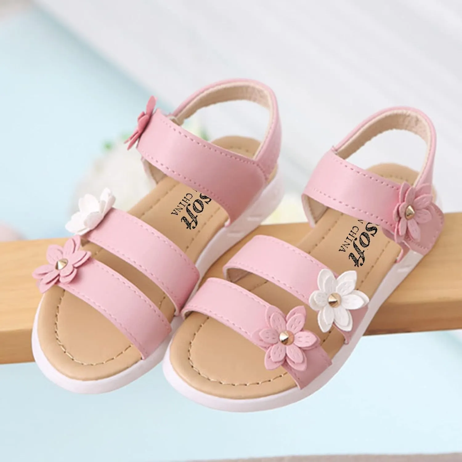 Toddler Slip on Shoes Girls Shoes Toddler Non-Slip Baby Cross Rubber Kids Flower Toddler Girl Fringe Sandals