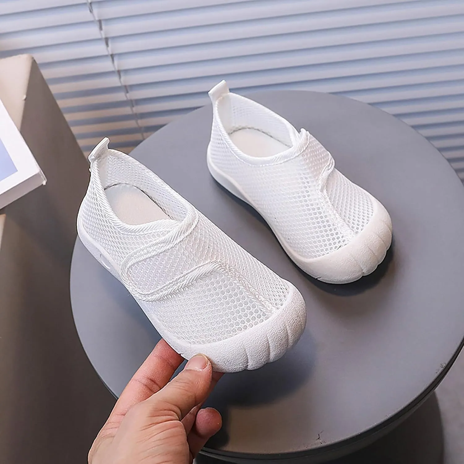 Toddler Water Shoes Anti Kick Kids Mesh Soft Barefoot Beach Solid Color Surfing Yoga Adjustable Sandals Slippers