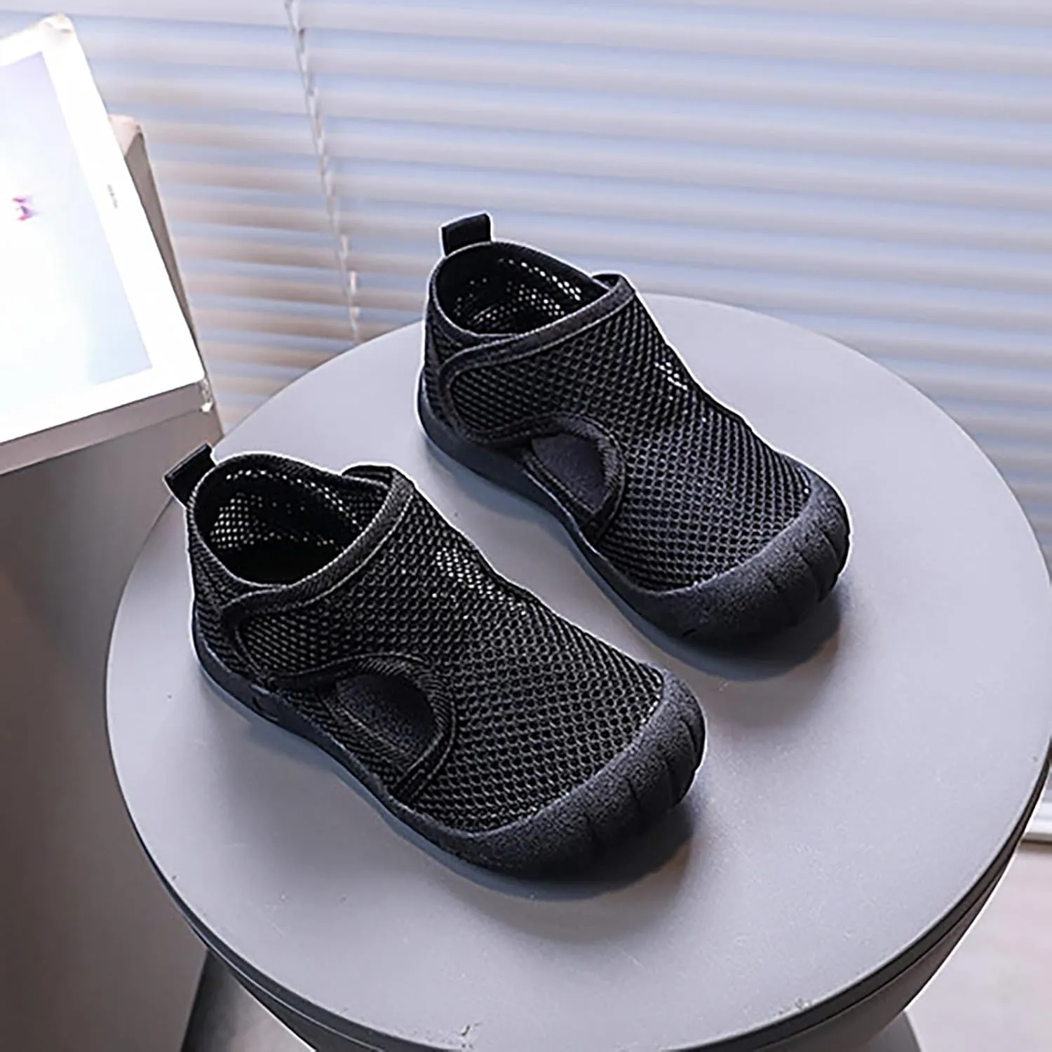 Toddler Water Shoes Anti Kick Kids Mesh Soft Barefoot Beach Walking Surfing Yoga Adjustable Sandals Slippers