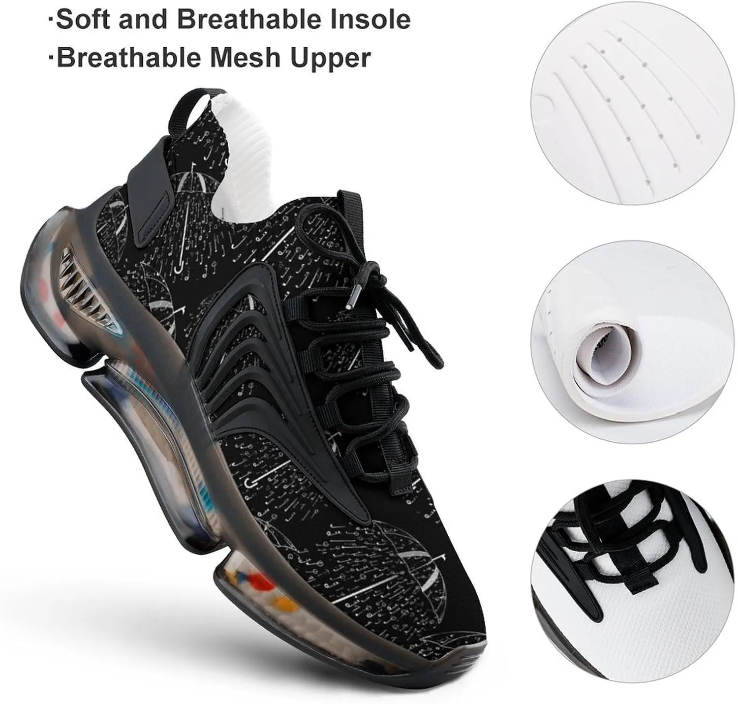 Umbrella Note Music Mens Sneakers Running Shoes Lightweight Athletic Shoes for Jogging Walking Gym