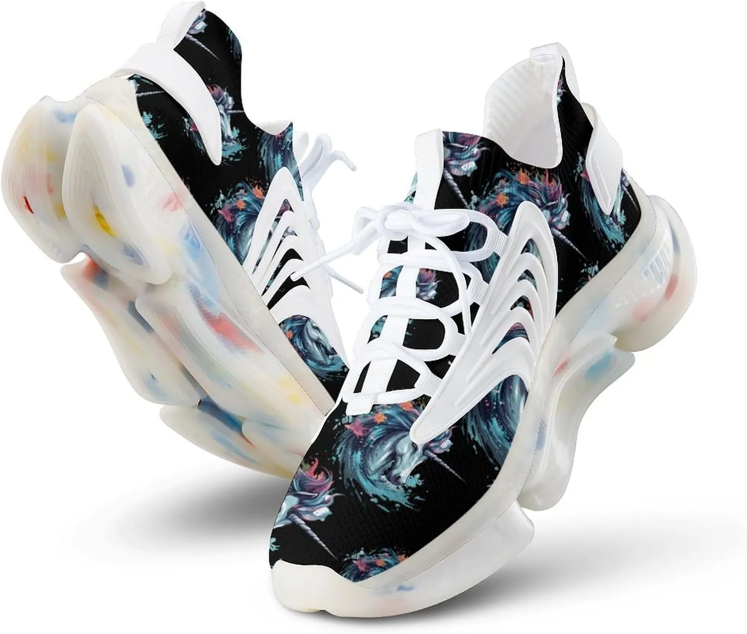 Unicorrn Horse Mens Sneakers Running Shoes Lightweight Athletic Shoes for Jogging Walking Gym