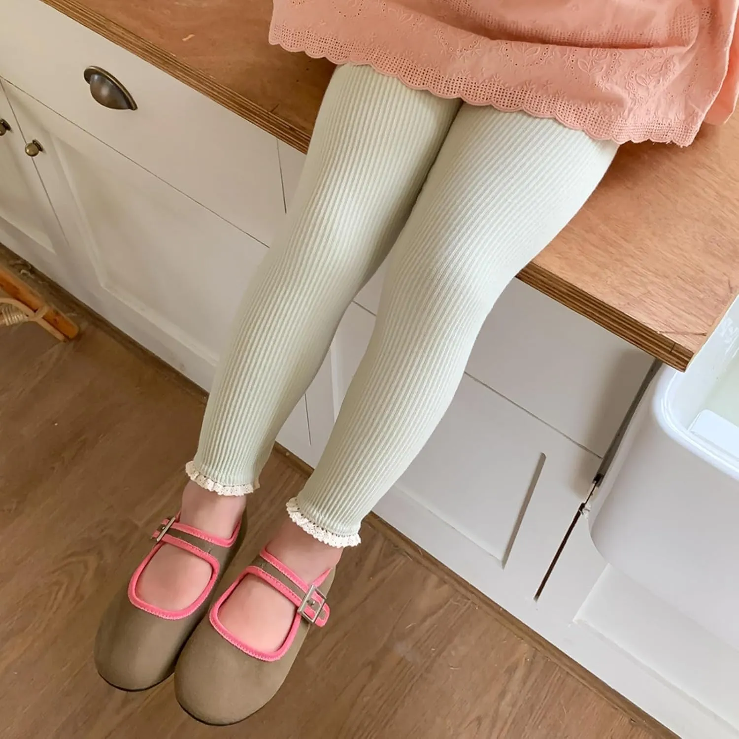 Unisex Boys Girls Toddler Kids Comfy Leggings Thick Ribbed High Waist Basic Leggings Stretchy Soft Newborn Clothes