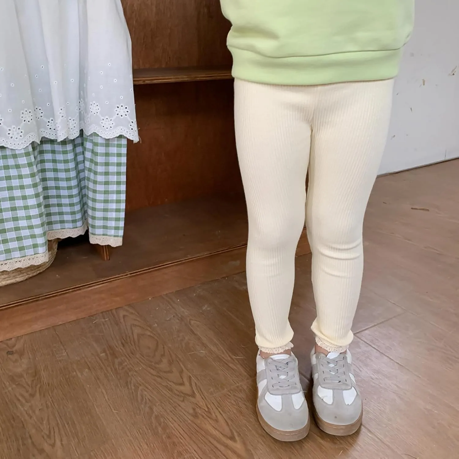 Unisex Boys Girls Toddler Kids Comfy Leggings Thick Ribbed High Waist Basic Leggings Stretchy Soft Newborn Clothes