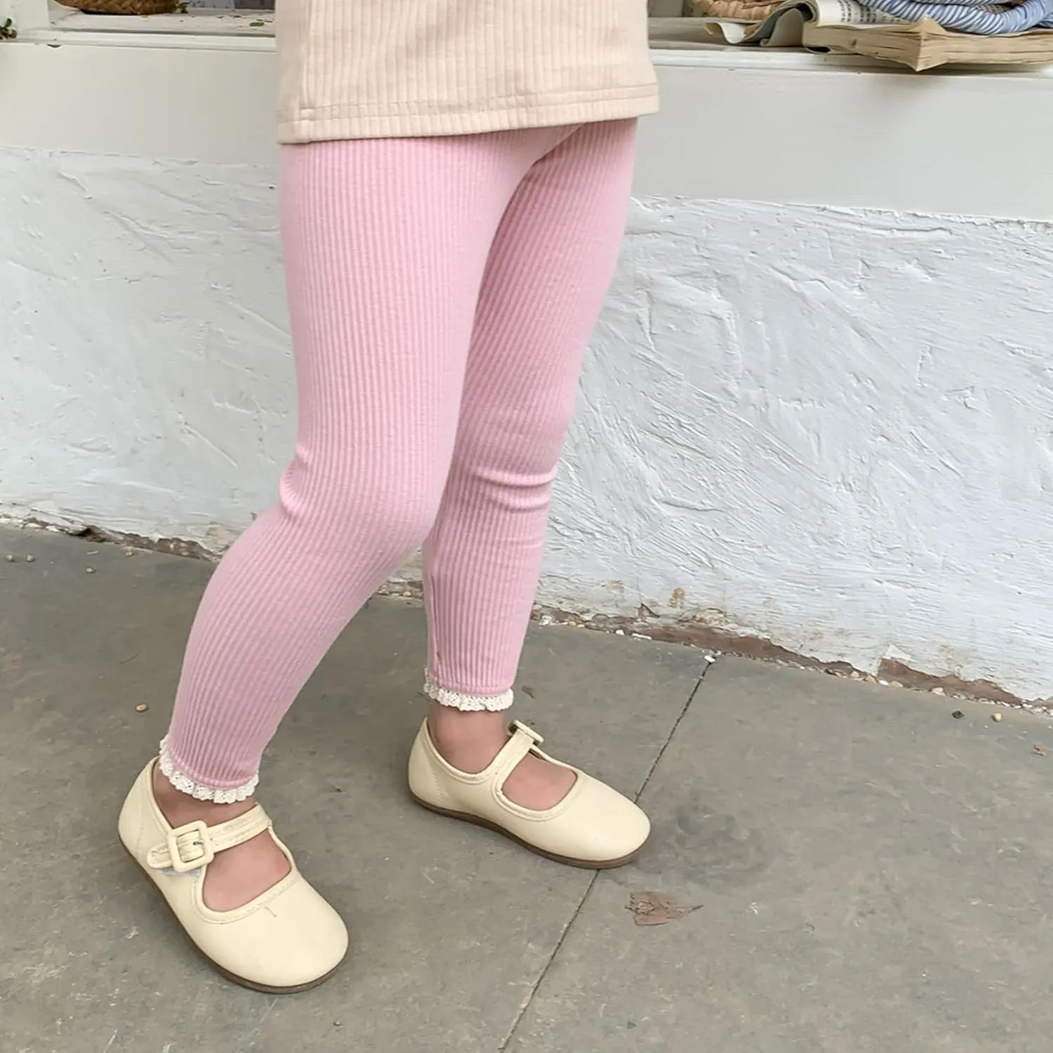 Unisex Boys Girls Toddler Kids Comfy Leggings Thick Ribbed High Waist Basic Leggings Stretchy Soft Newborn Clothes