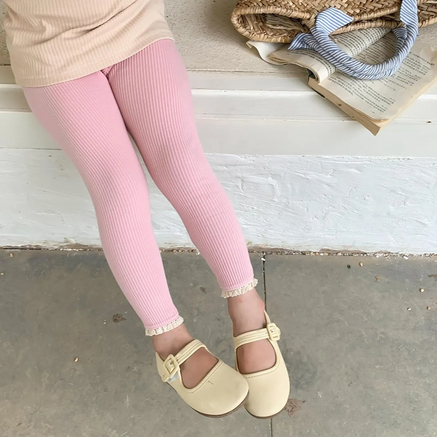 Unisex Boys Girls Toddler Kids Comfy Leggings Thick Ribbed High Waist Basic Leggings Stretchy Soft Newborn Clothes