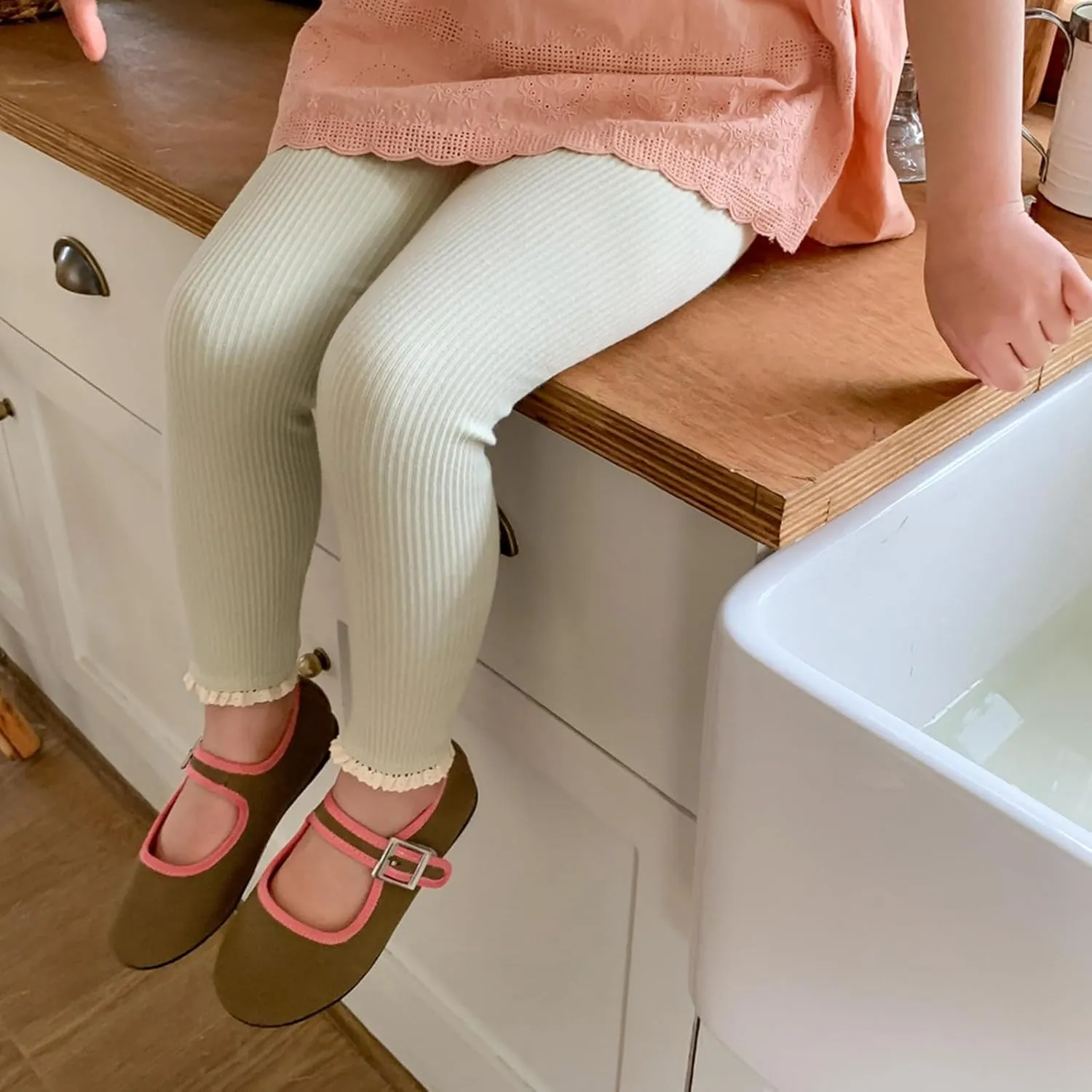 Unisex Boys Girls Toddler Kids Comfy Leggings Thick Ribbed High Waist Basic Leggings Stretchy Soft Newborn Clothes