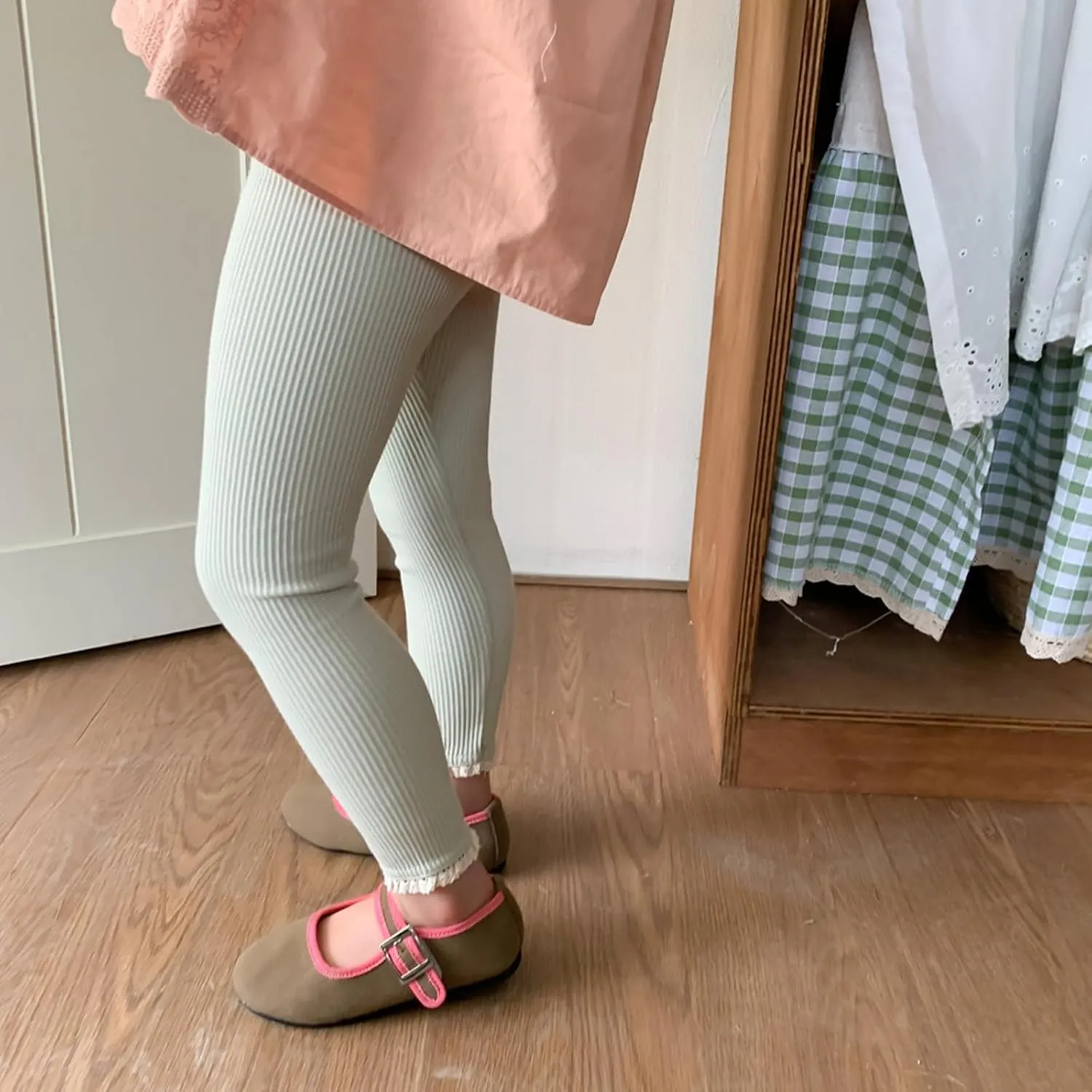 Unisex Boys Girls Toddler Kids Comfy Leggings Thick Ribbed High Waist Basic Leggings Stretchy Soft Newborn Clothes