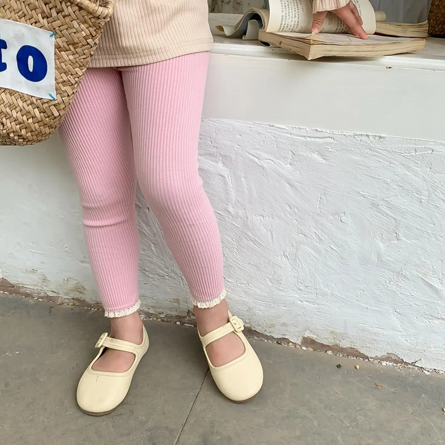 Unisex Boys Girls Toddler Kids Comfy Leggings Thick Ribbed High Waist Basic Leggings Stretchy Soft Newborn Clothes