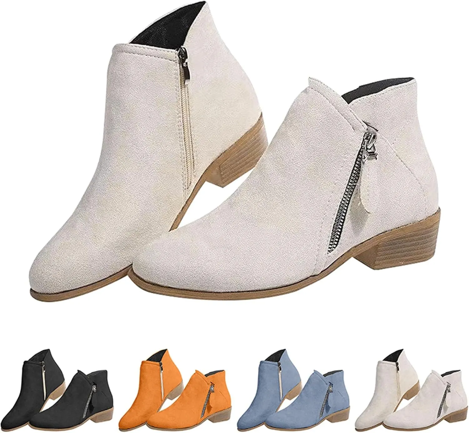 Wedge Ankle Boots Botas De Mujer Dress Ankle Boots for Women Ankle Booties for Women 2024 Ankle Boots Wedge Heel Light Grey Ankle Boots for Women