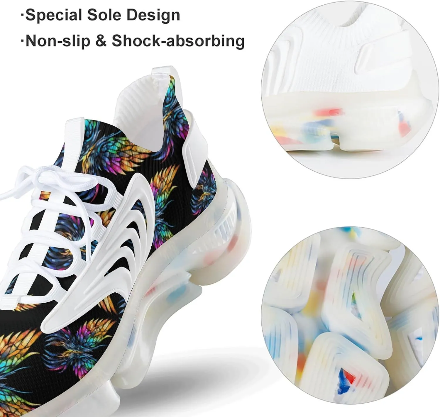 Wings of The Dragon Mens Sneakers Running Shoes Lightweight Athletic Shoes for Jogging Walking Gym