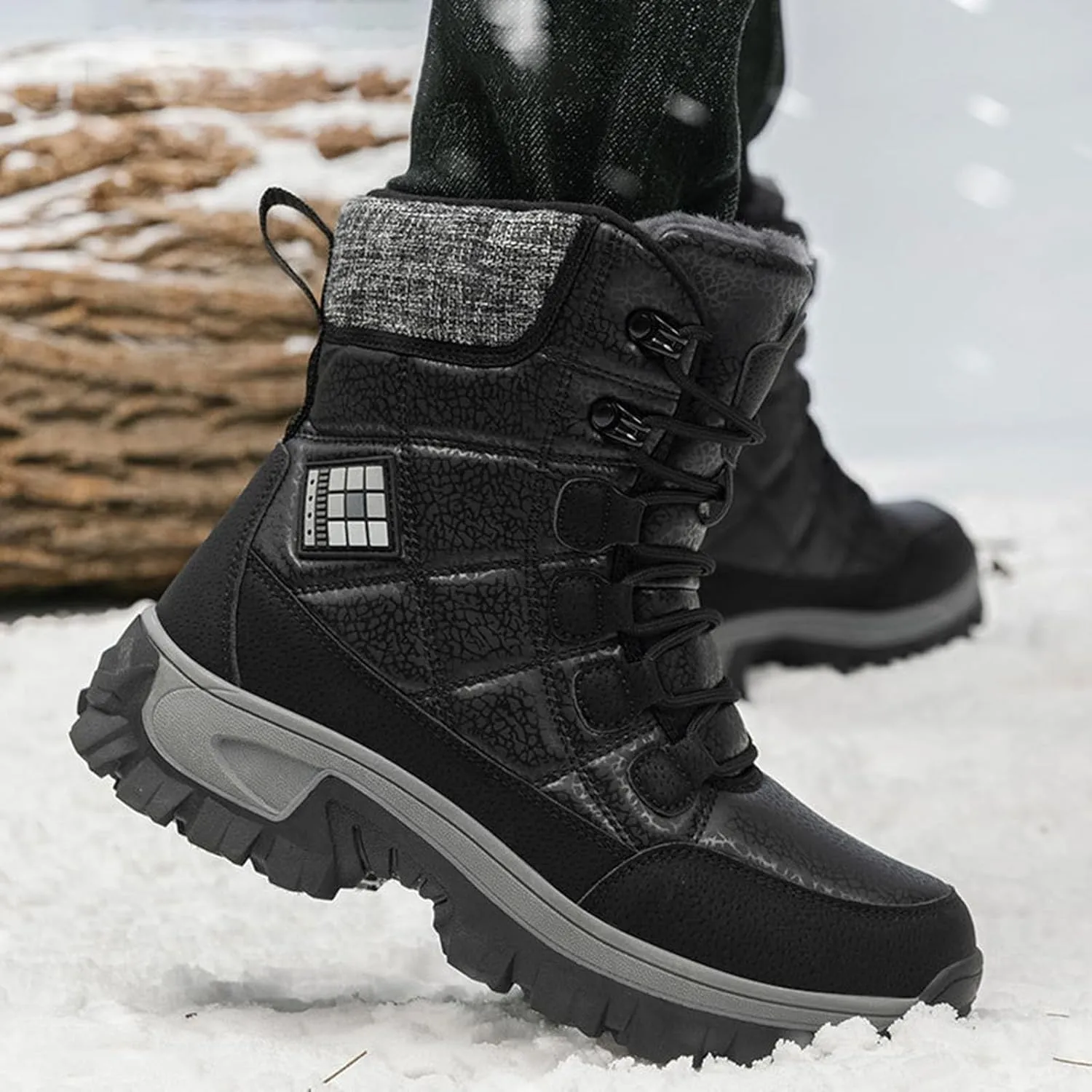 Winter Boots For Women Furry Snow Boots Wide Width Ankle Boots Fur Lined Warm Boots Waterproof Combat Boots