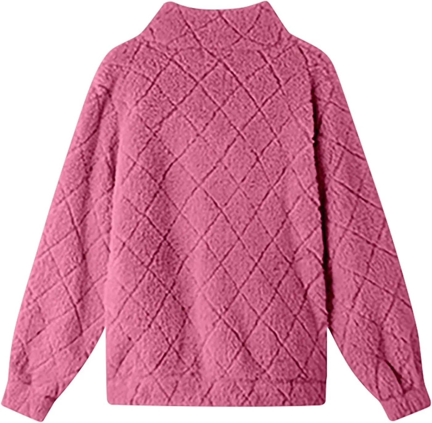 Winter Coats for Women Jackets Patchwork Fuzzy Fleece Zip Up Jacket Long Sleeve Sherpa Coat Outerwear with Pockets