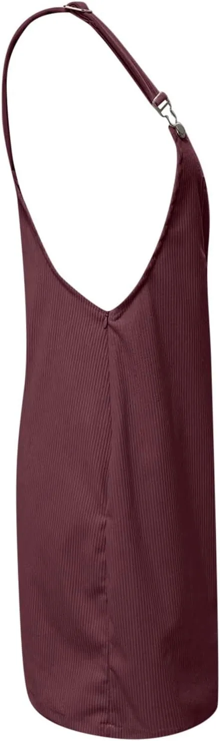 Women Casual Corduroy Overalls Dress Summer Loose Rompers Adjustable Straps Jean Dress Praty Girls Graduation Mini Dresses
