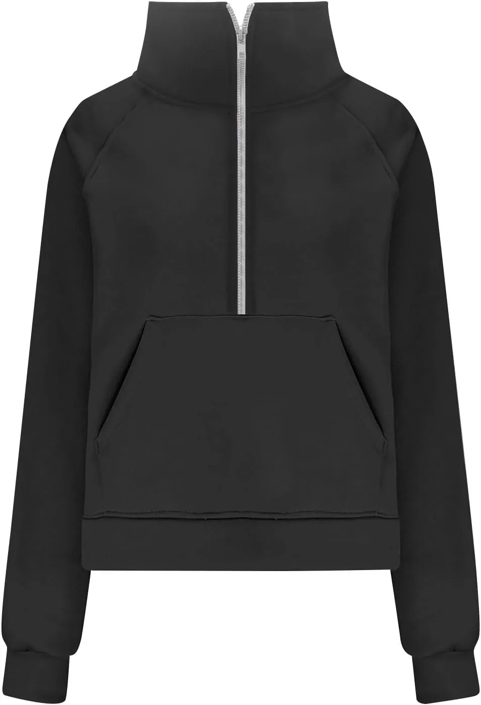 Women Half Zip Cropped Hoodies Fleece Quarter Zip Up Pullover Sweatshirts Winter Clothes 2023 Outfits Sweater