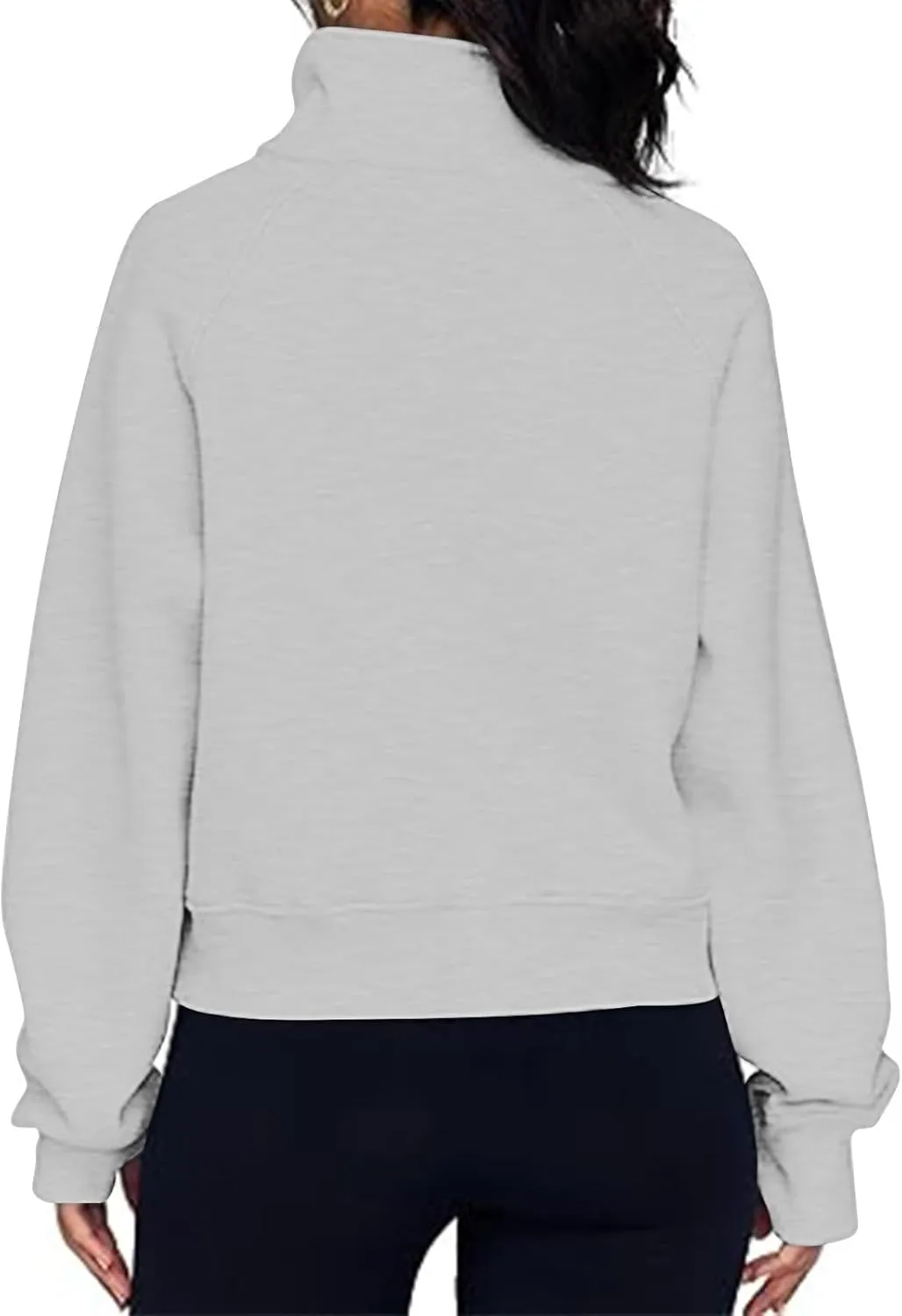 Women Half Zip Cropped Hoodies Fleece Quarter Zip Up Pullover Sweatshirts Winter Clothes 2023 Outfits Sweater