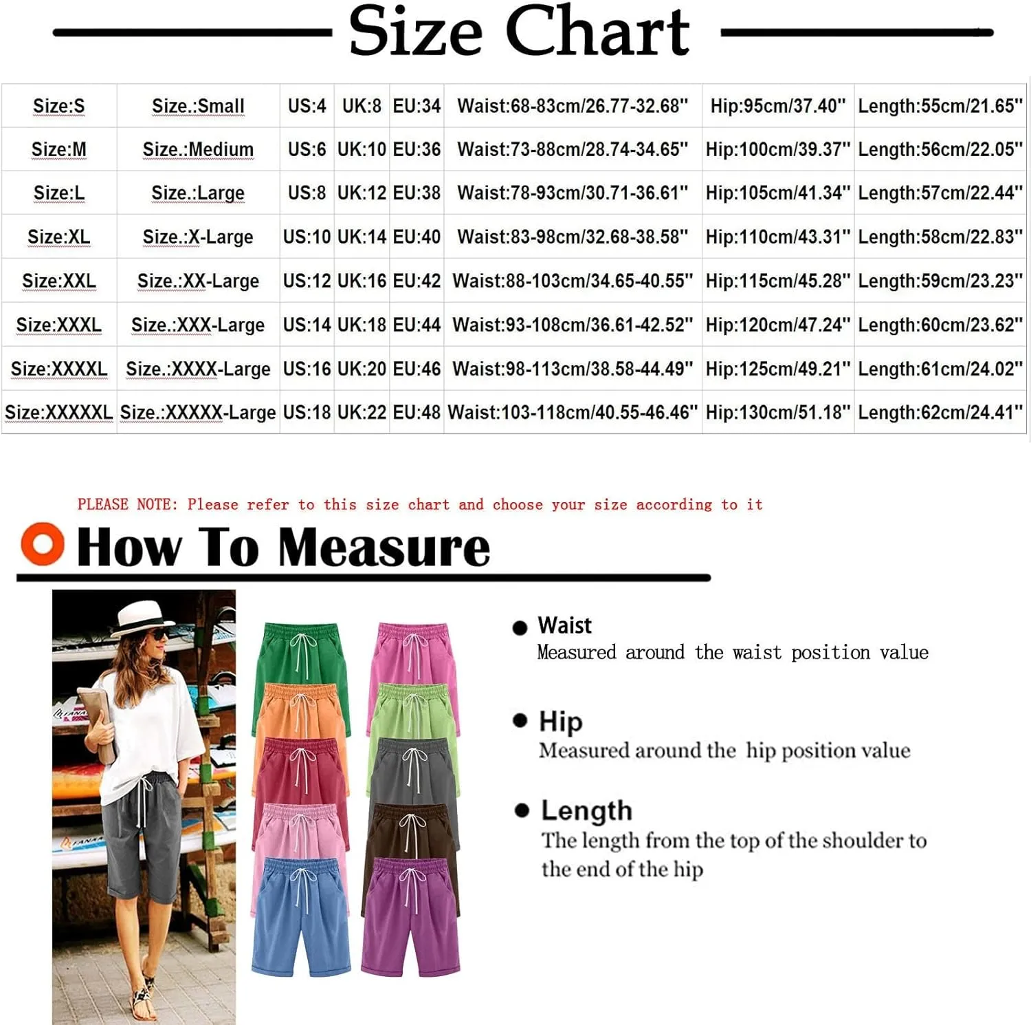 Women's Bermuda Shorts Cotton Linen Shorts with Pockets Casual Summer Beach Shorts Drawstring Elastic Waist Gym Shorts