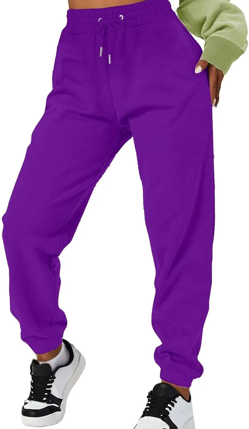 Womens Cargo Sweatpants Joggers Pants Workout High Waisted Yoga Pants with Pockets Lounge Trousers