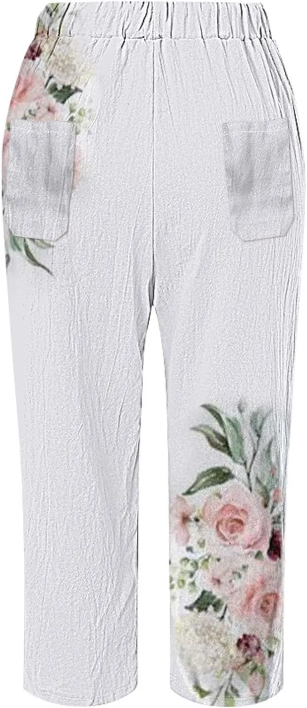 Women's Cotton Linen Pants Drawstring Pants Linen Pants for Women Summer Pants Wide Leg Linen Pants for Spring Pants