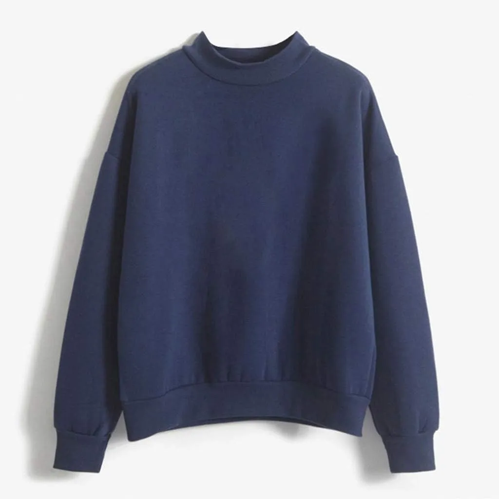 Womens Crewneck Sweatshirts Casual Trendy Solid Cute Tunic Plus Size Oversized Pullover Sweaters Long Sleeve T Shirt