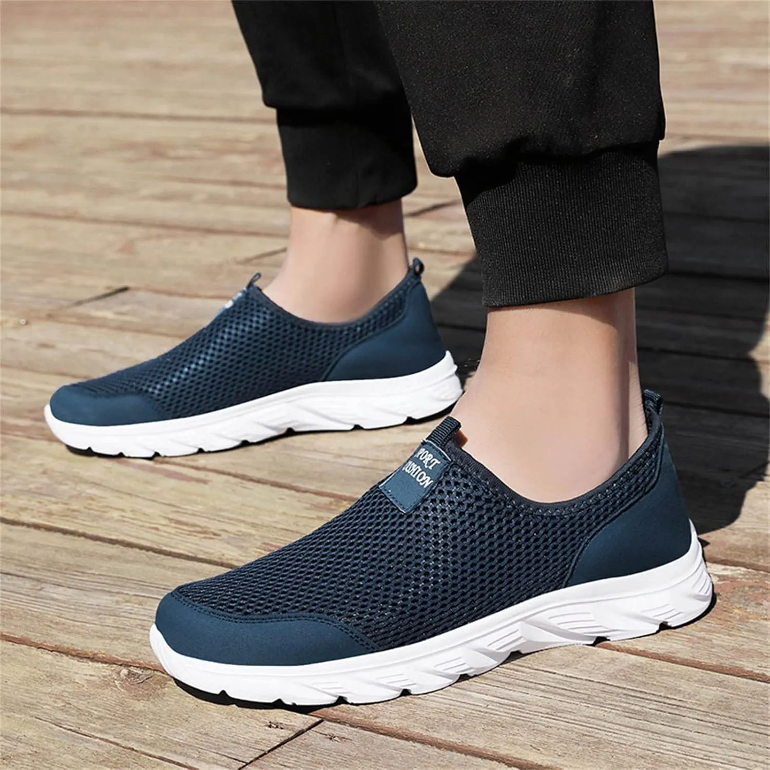 Women's Fashion Sneaker Mesh Slip On Black Non Slip Shoes for Women Comfortable Women's Trail Running Shoes Women Green Loafers Shoes Thick Sole Sneakers Womens